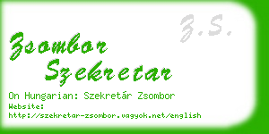 zsombor szekretar business card